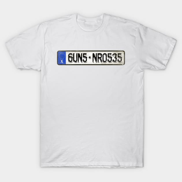 6UN5 NR0535 - License Plate T-Shirt by Girladies Artshop